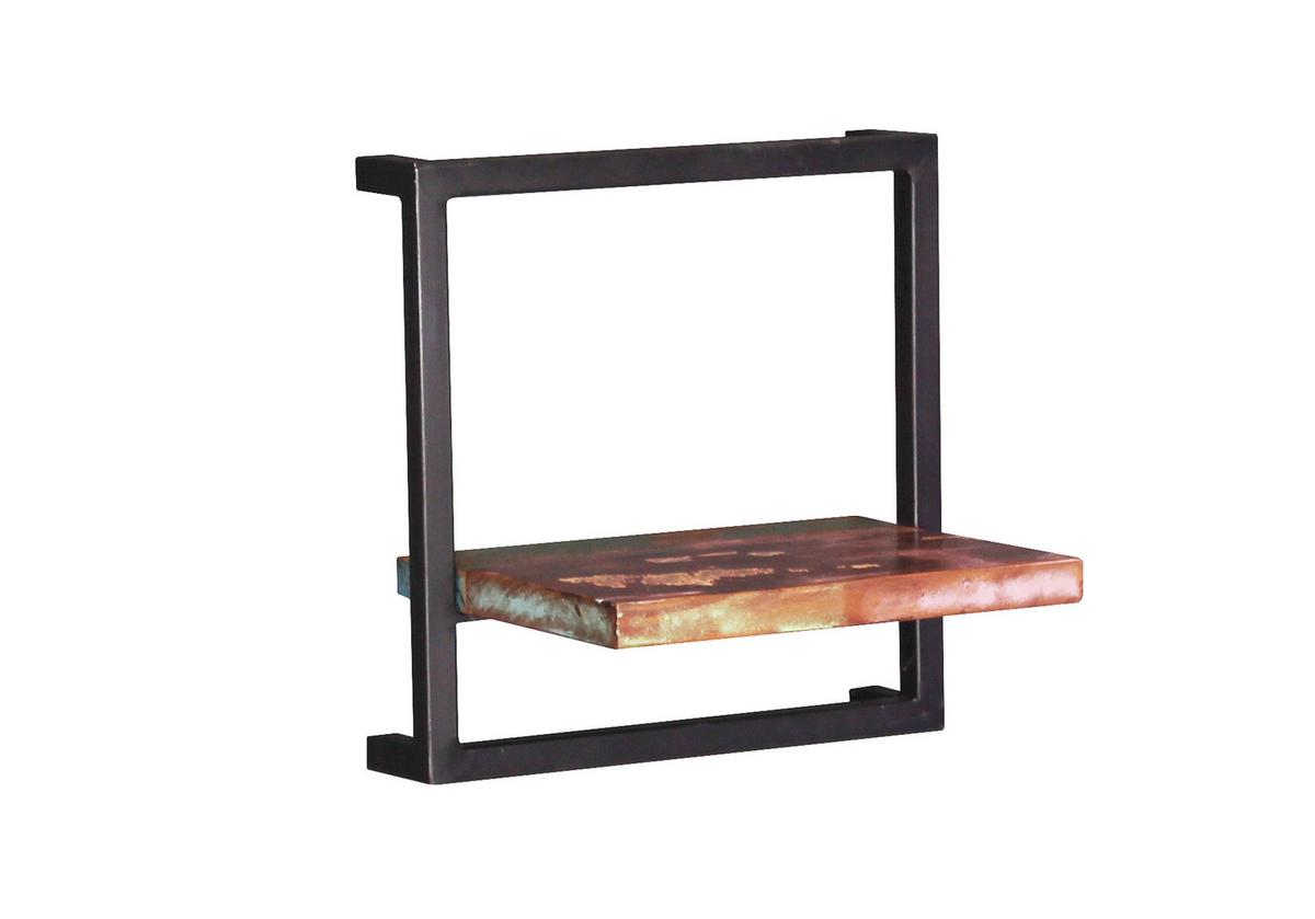 Wandregal Multicolor/Schwarz - Multicolor/Schwarz, Design, Holz/Metall (35/35/25cm) - MID.YOU