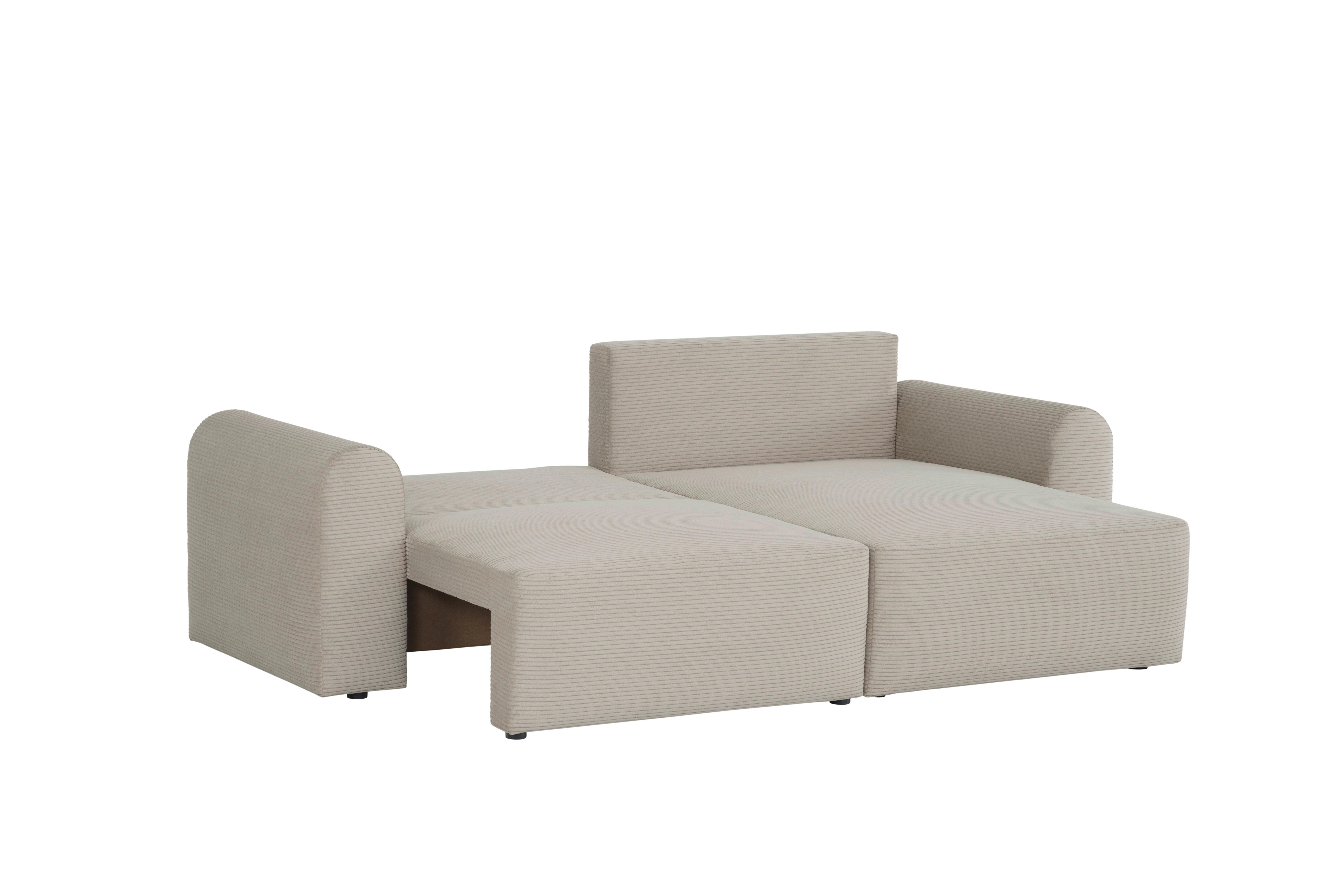 Ecksofa Joni Beige S: 250 cm - Beige, Design, Textil (250/151cm) - MID.YOU