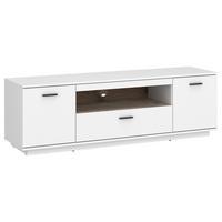 TV-Element Cotia New Weiß/Eichefarben B: 160 cm - Eichefarben/Schwarz, MODERN, Holzwerkstoff (160/51,9/50cm)