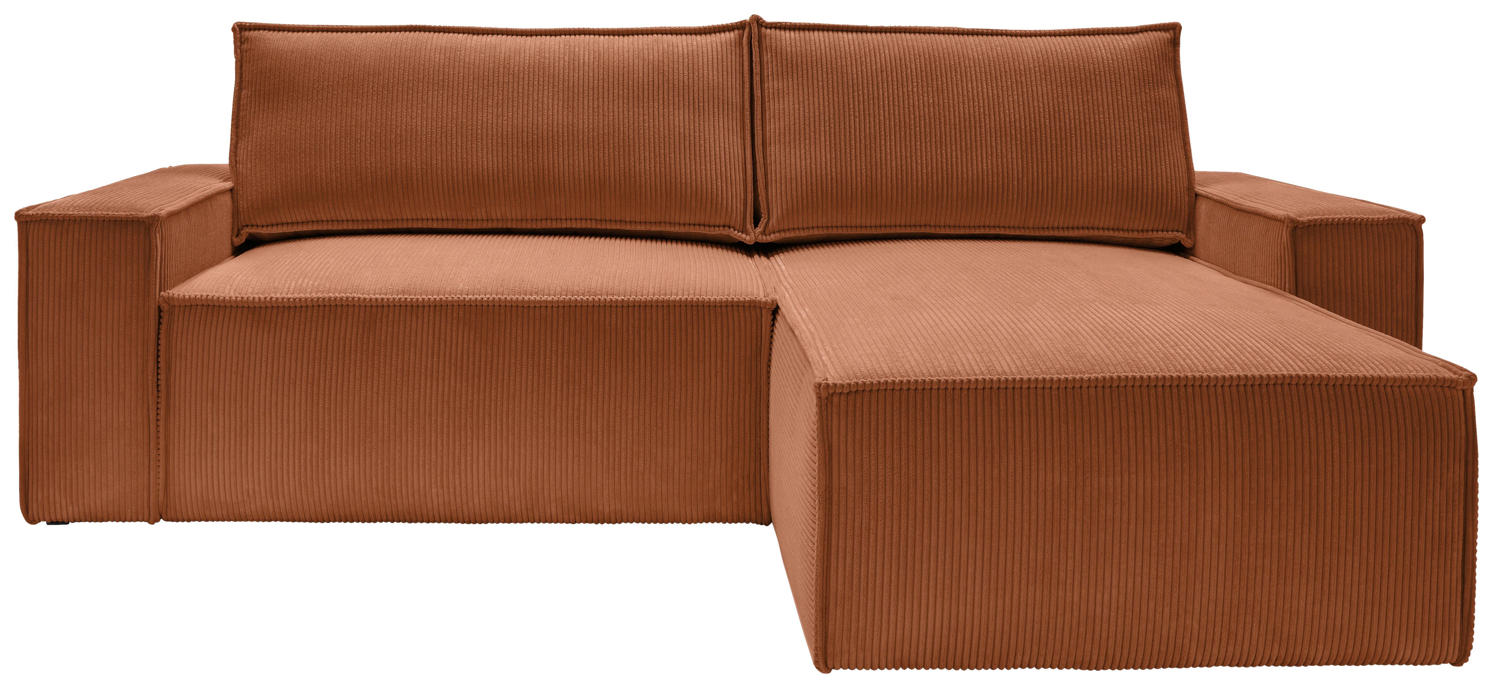 Rohová pohovka PERLLO, obojstranná, hrdzavá - čierna/hrdzavá, Konventionell, drevo/textil (251/170cm) - MID.YOU