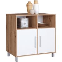 Komód Box 98/85 Cm - tölgyfa/fehér, Modern, faalapú anyag (99/85/40cm) - Ondega
