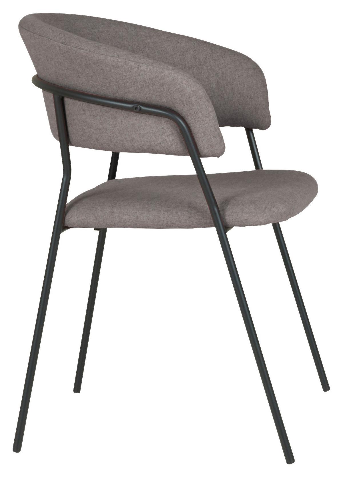 Židle s područkami Alice, tmavě šedá - černá/tmavě šedá, Moderní, kov/dřevo (53/80/59cm) - Mömax