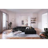 Ecksofa M. Relaxfunktion Orion Kopfstütze Klappbar Schwarz - Silberfarben/Schwarz, KONVENTIONELL, Textil (307/186cm) - Livetastic