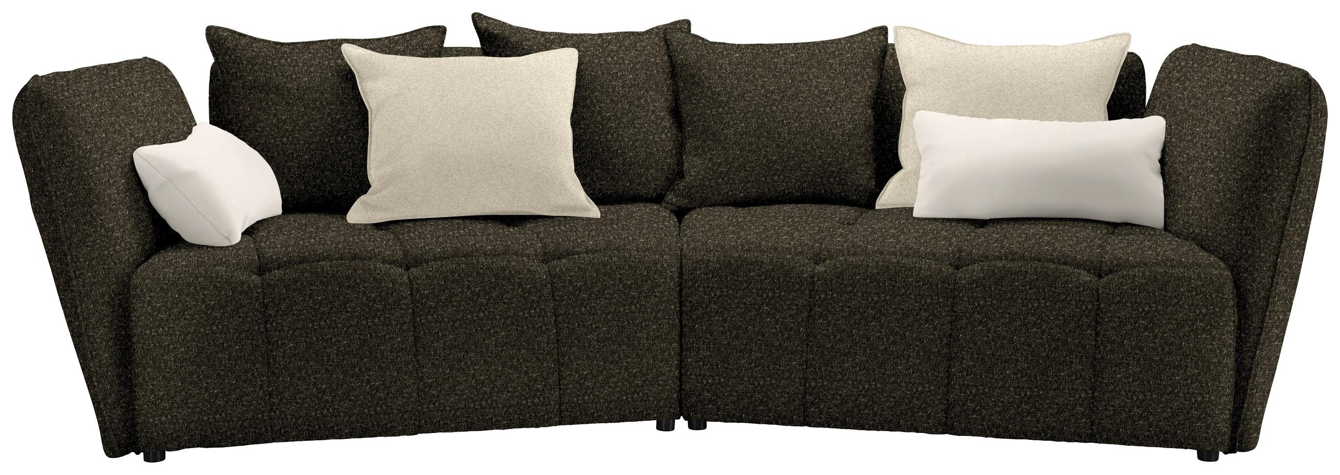 Boxspringová pohovka SOFI, tmavě zelená, krémová - černá/krémová, Moderní, textil (294/93/152cm) - Premium Living