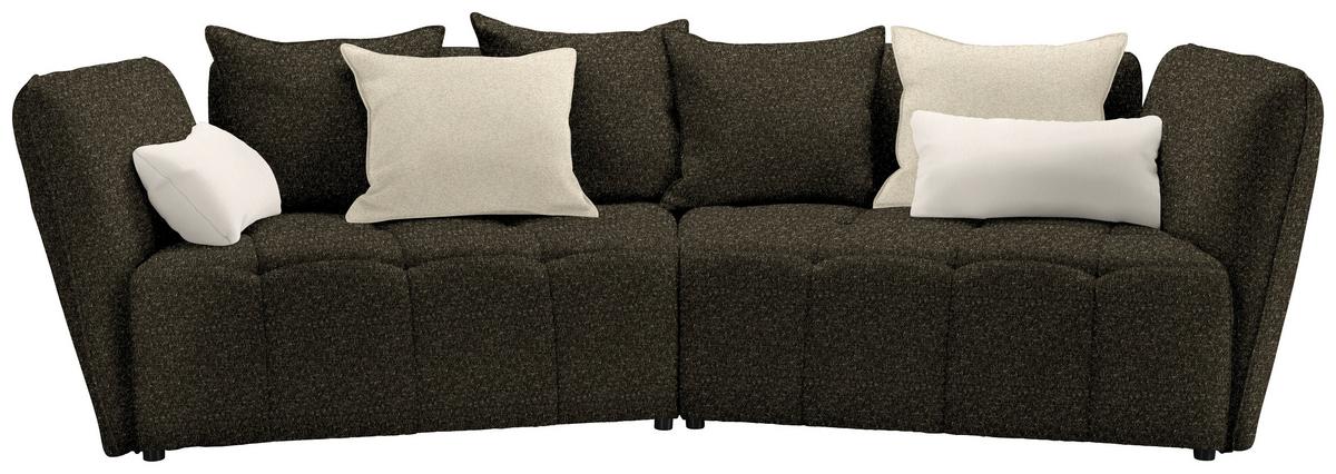 Boxspringová pohovka SOFI, tmavě zelená, krémová - černá/krémová, Moderní, textil (294/93/152cm) - Premium Living