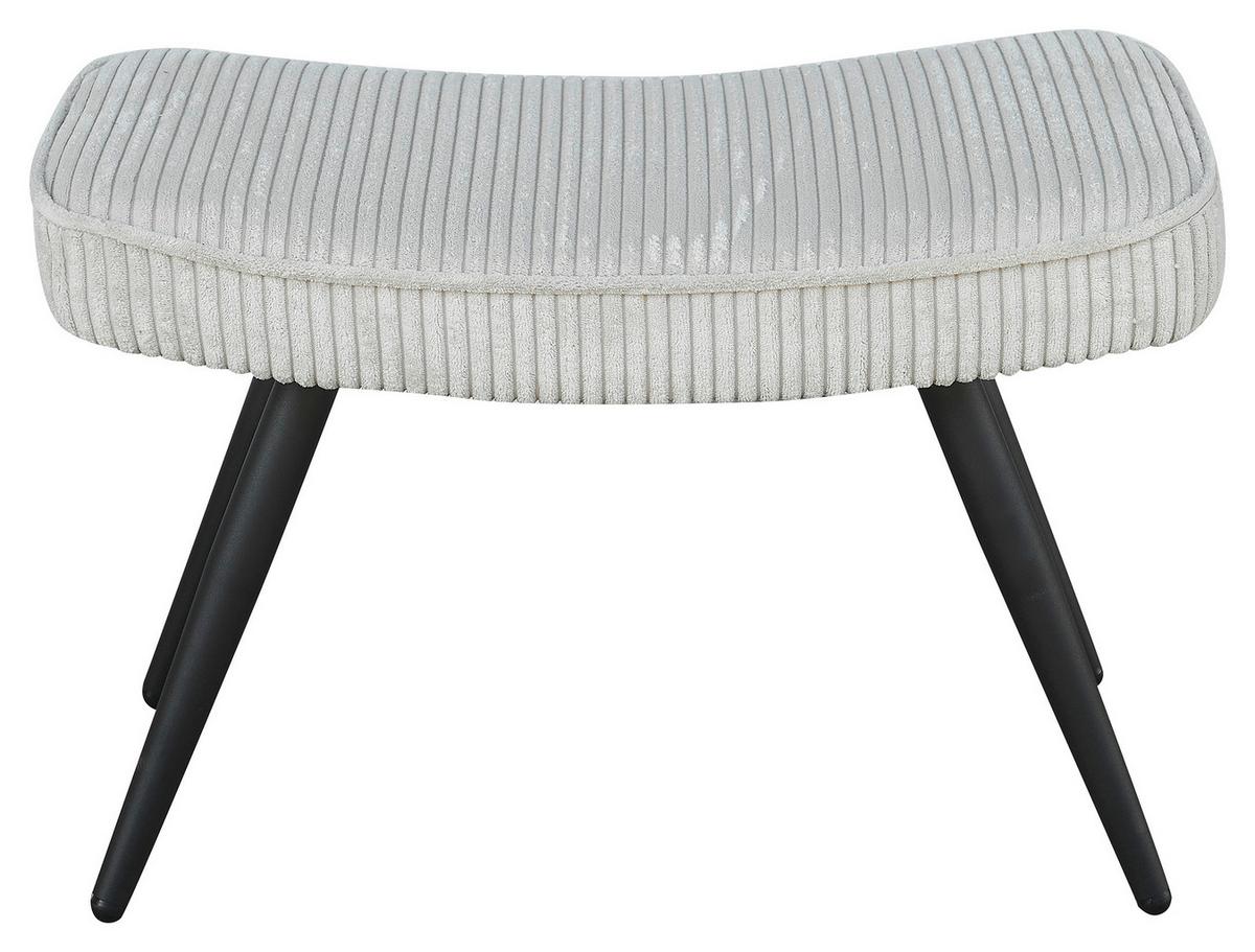 Hocker Uta Elfenbein B: 60 cm - Elfenbein/Schwarz, Basics, Textil (60/39/41cm) - MID.YOU