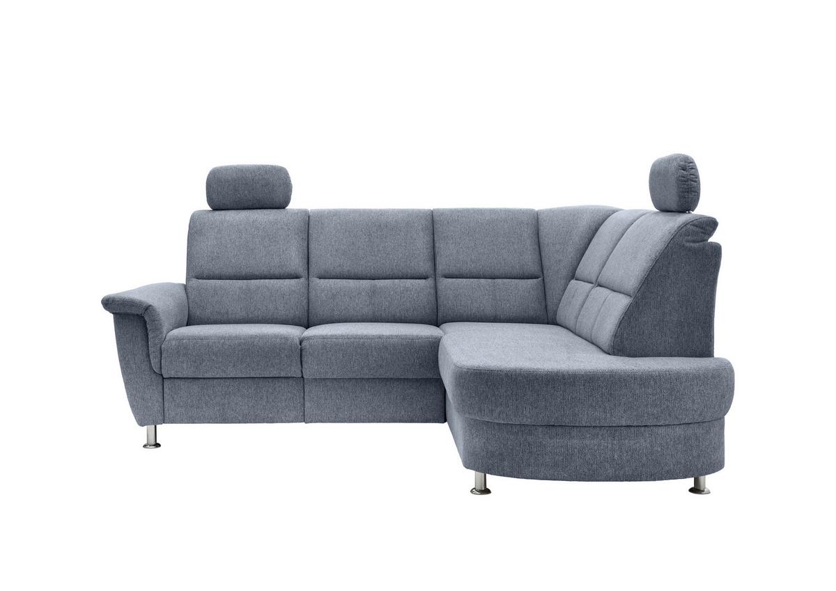 Ecksofa mit Relaxfunktion Parole Hellblau Chenille - Chromfarben/Hellblau, KONVENTIONELL, Textil (231/184cm) - Livetastic