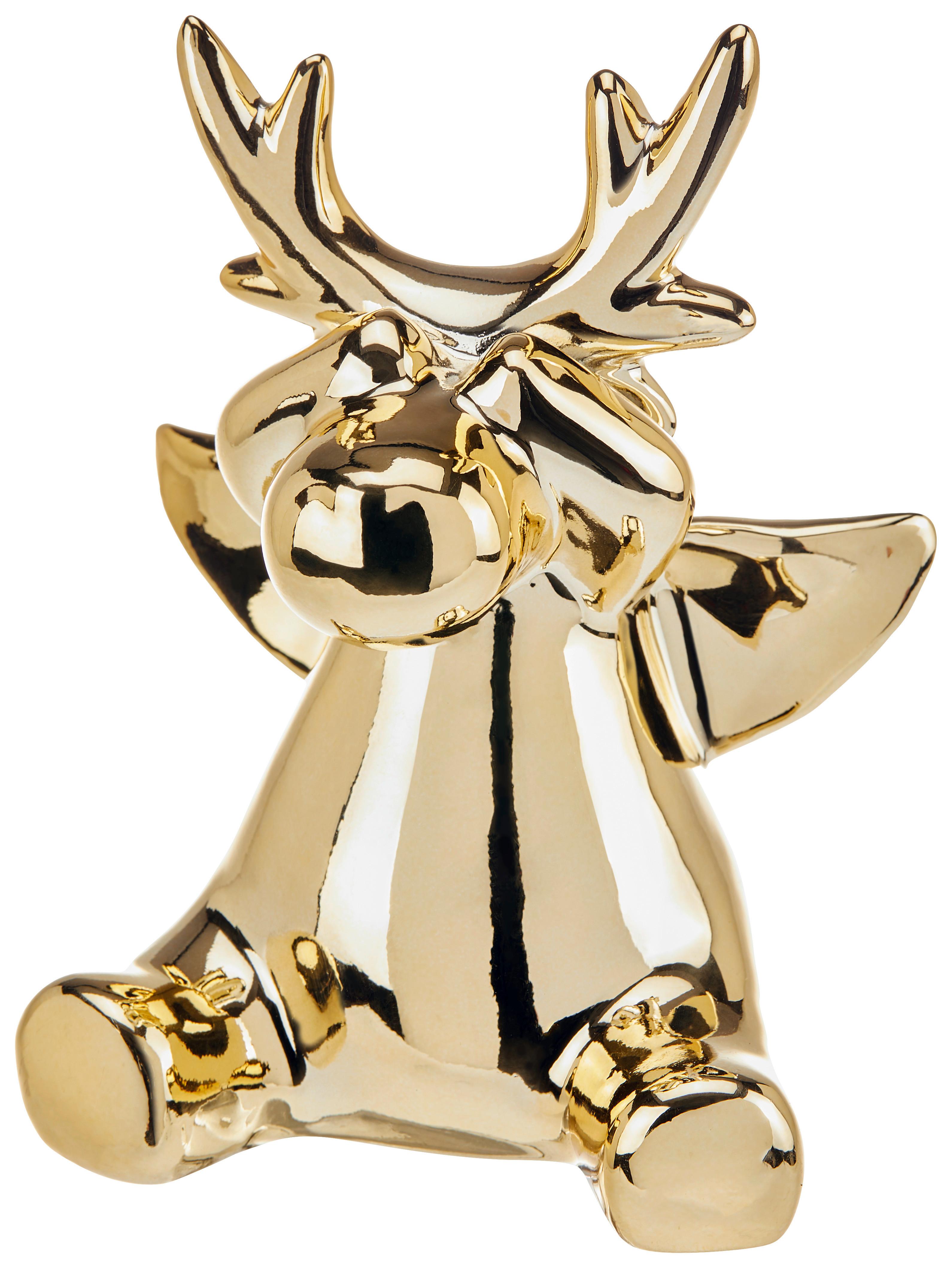 Dekorentier Rul - Goldfarben, MODERN, Keramik (8,3/7,4/11,5cm) - Ondega