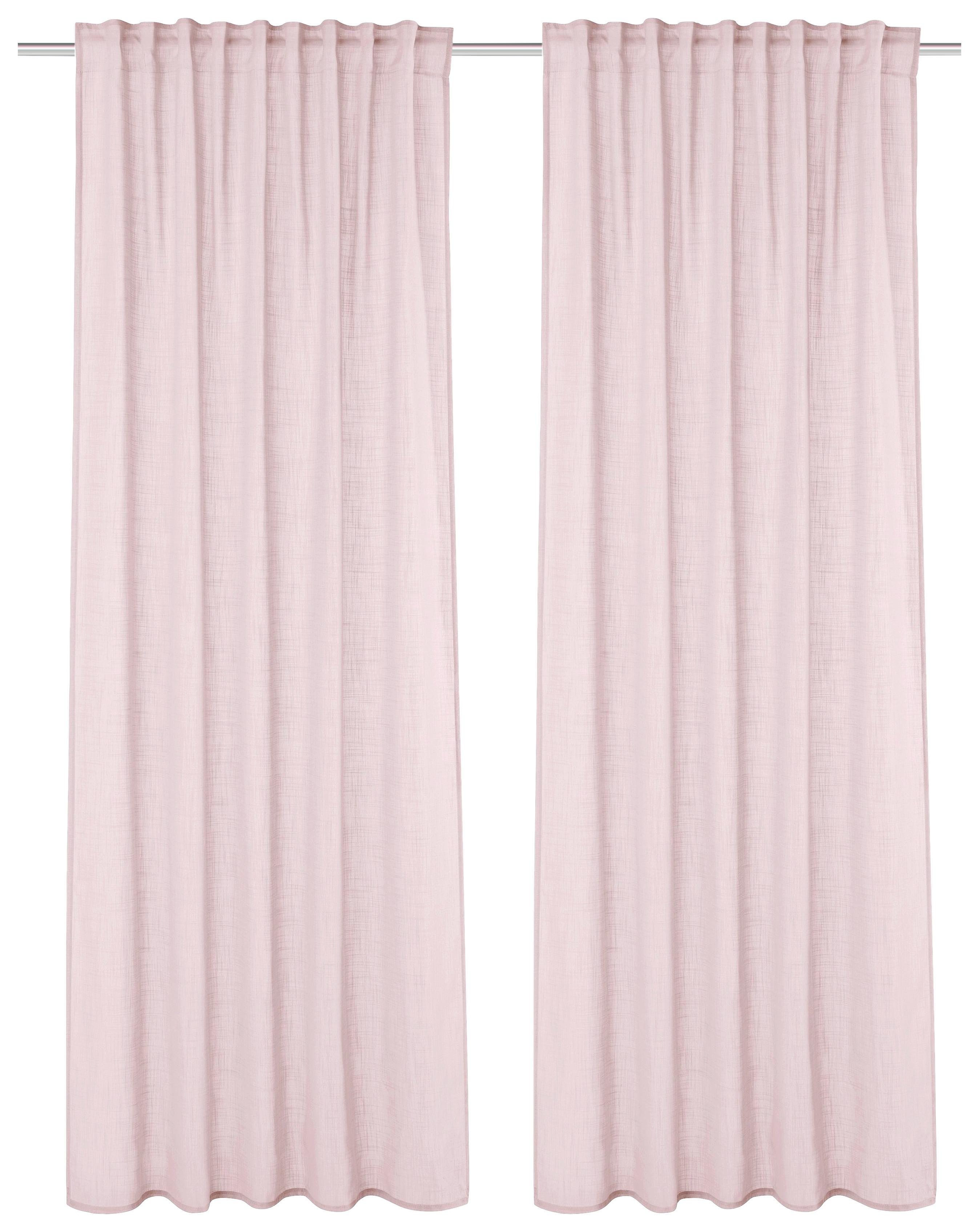 FERTIGVORHANG SOFTY 2ER SET - Rosa, Basics, Textil (140/225cm)