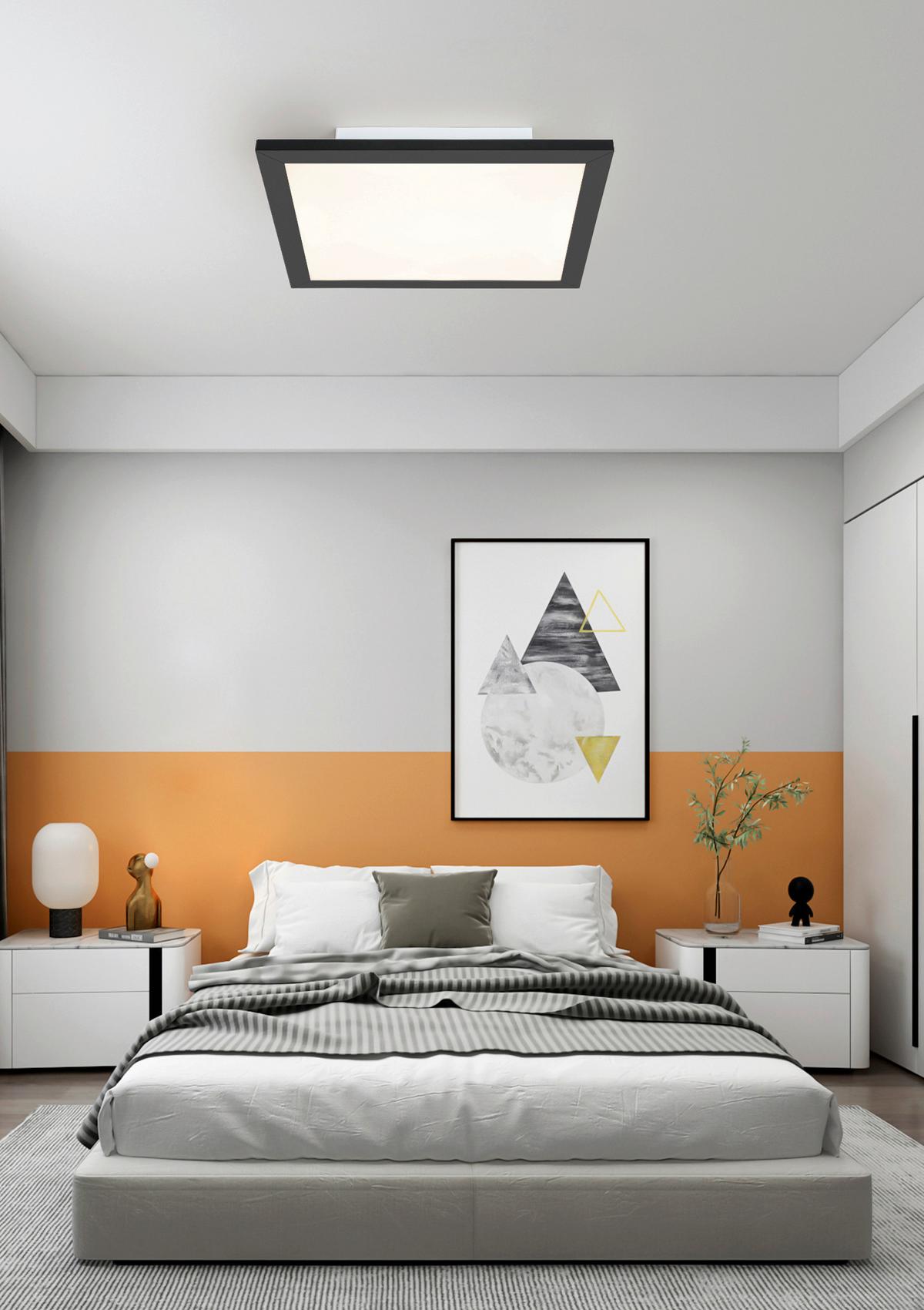 STROPNÍ LED SVÍTIDLO JUO - bílá/černá, Moderní, kov/plast (30/30/5,5cm) - Mömax