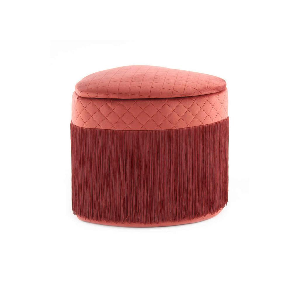 Hocker Paola Bordeaux Sitz Gepolstert H: 42 cm