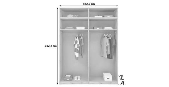 Offener Kleiderschrank 182 cm Unit, Weiß - Weiß, MODERN, Holzwerkstoff (182,2/242,2/56,5cm) - Ondega