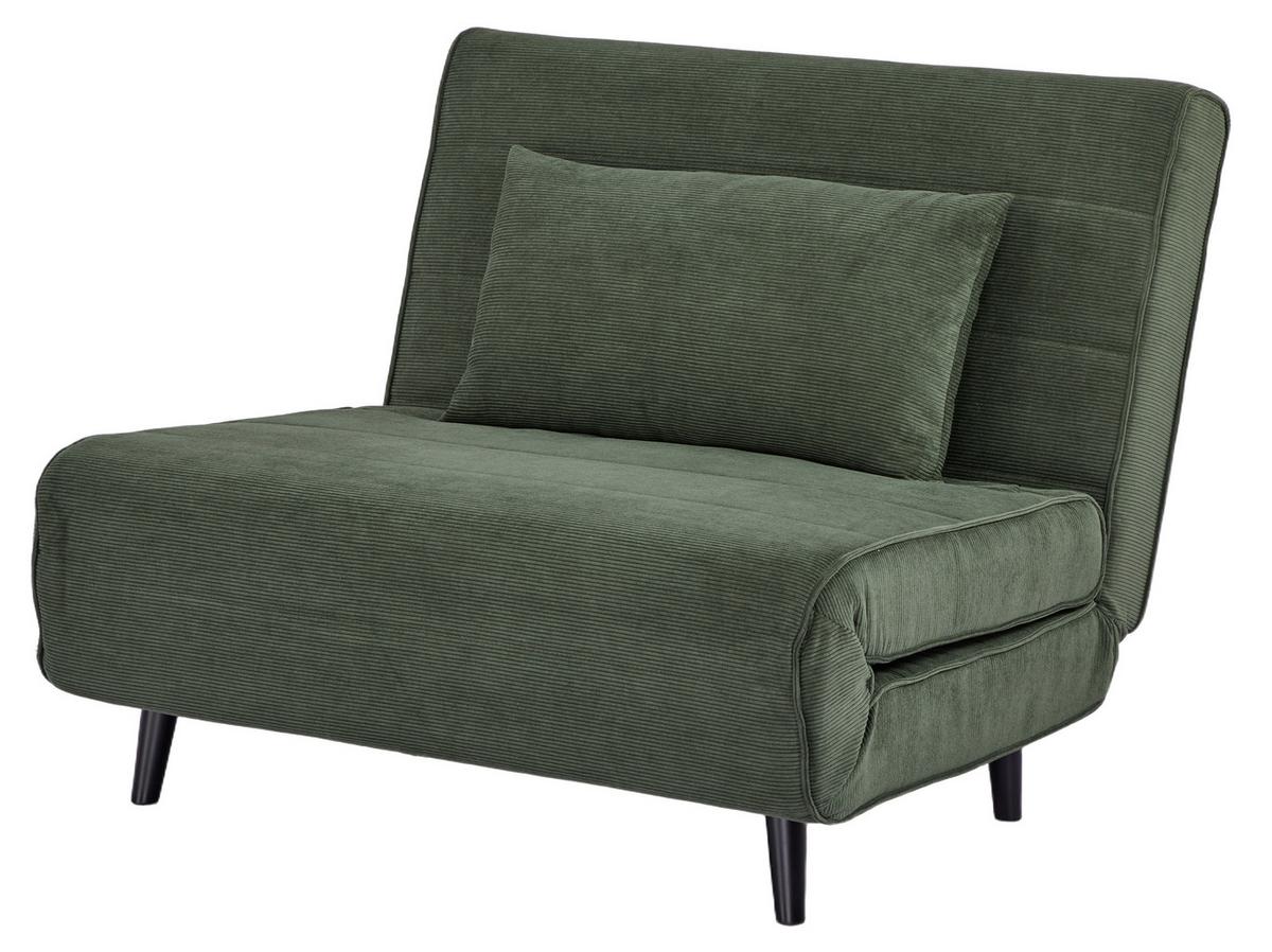 Rozkladacie kreslo NIGHT-100, zelený menčester, max. 120 kg - čierna/zelená, Modern, drevo/textil (101/80/91cm) - Mömax