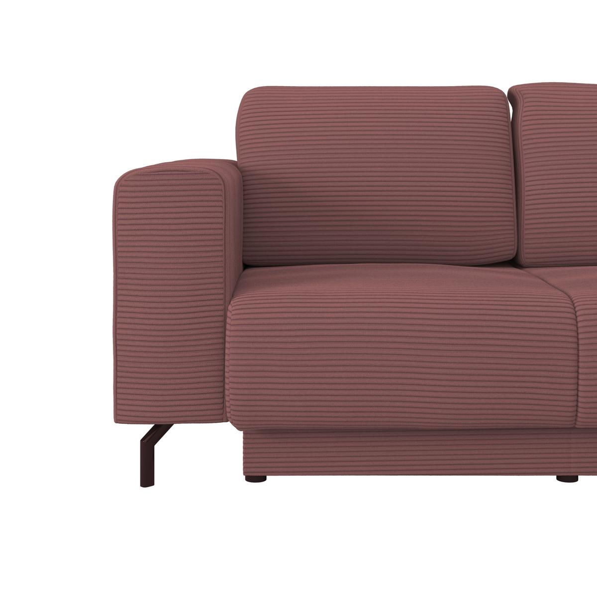 Rohová sedačka VENI, pravá, starorůžový manšestr - starorůžová/černá, Moderní, textil (272/210cm) - Ondega