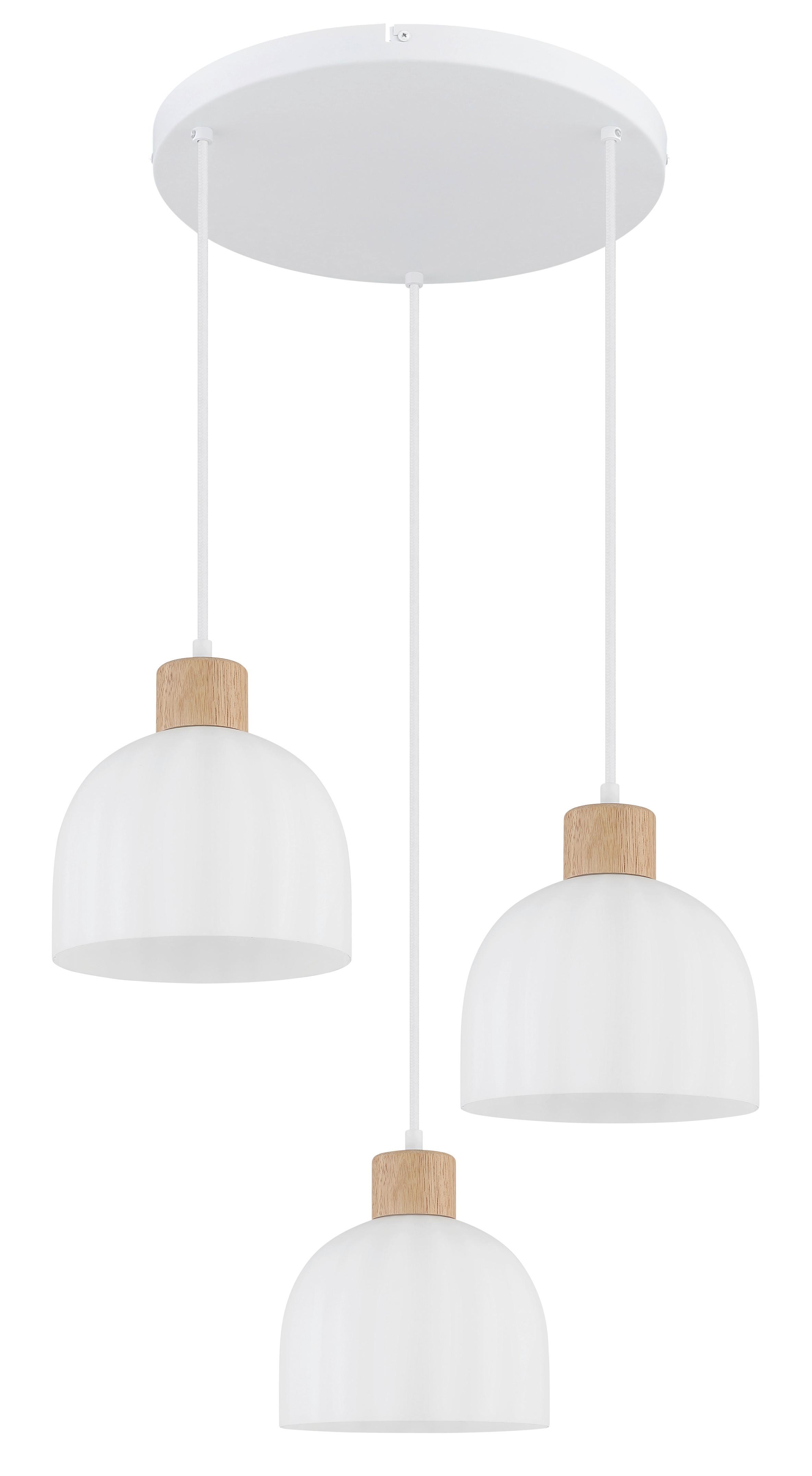 HÄNGELEUCHTE Braun, Weiß, ca. 51x130 cm - Opal/Braun, Design, Glas/Holz (51/130cm) - Globo