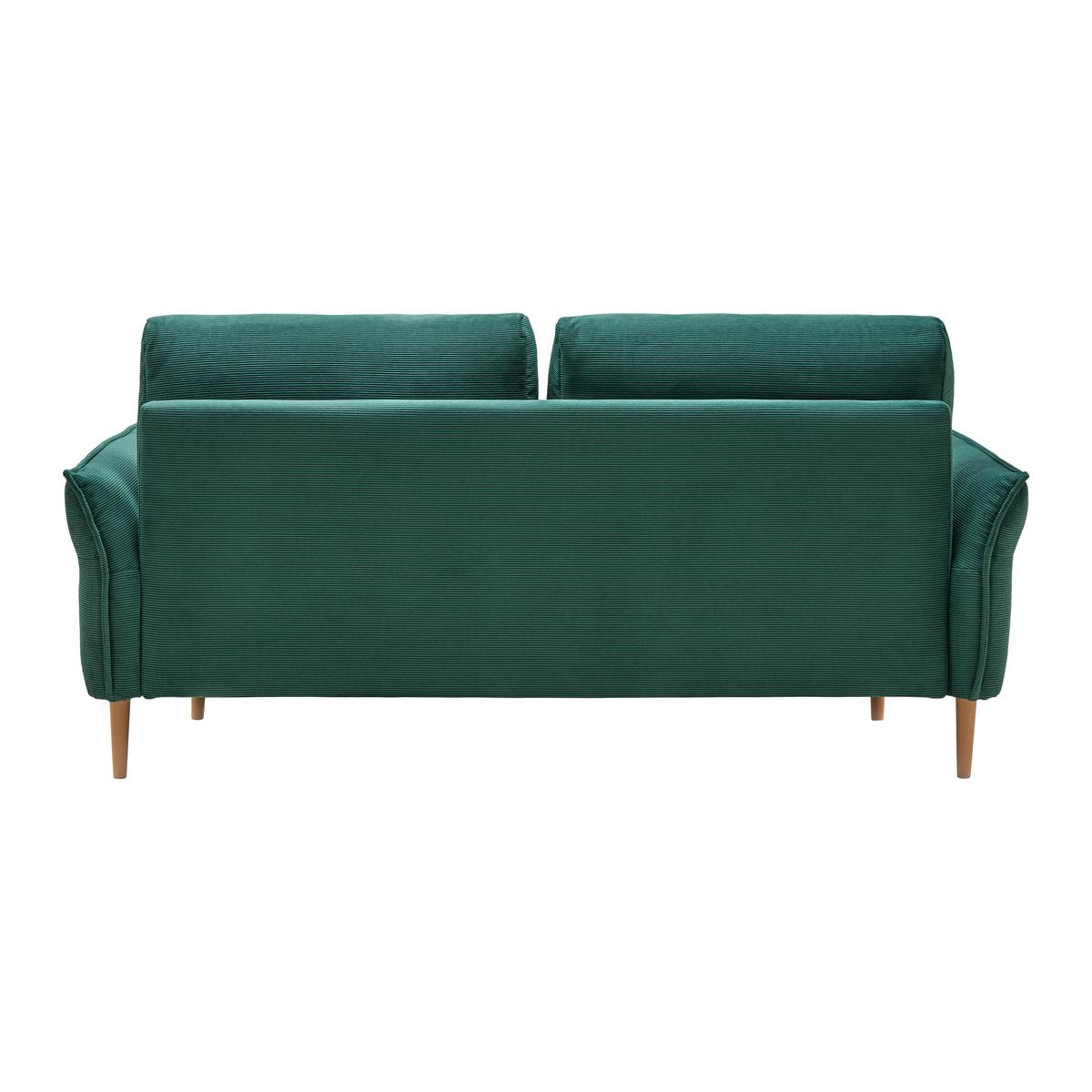Třímístná pohovka CUSTOM, tmavě zelený manšestr - tmavě zelená/přírodní barvy, Moderní, dřevo/textil (183/85/92cm) - Mömax