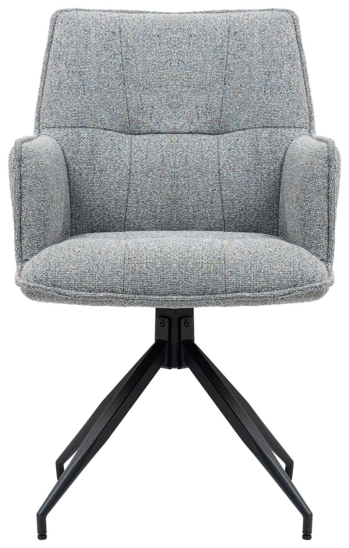 Armlehnstuhl Lilith Grau Sitzfl. 180° drehbar, B: 59cm - Schwarz/Grau, KONVENTIONELL, Textil/Metall (59/89,5/63cm) - MID.YOU