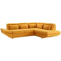 Sedací souprava PARK, pravá, curry žlutá - curry žlutá/černá, Moderní, textil/plast (311/233cm) - Luca Bessoni