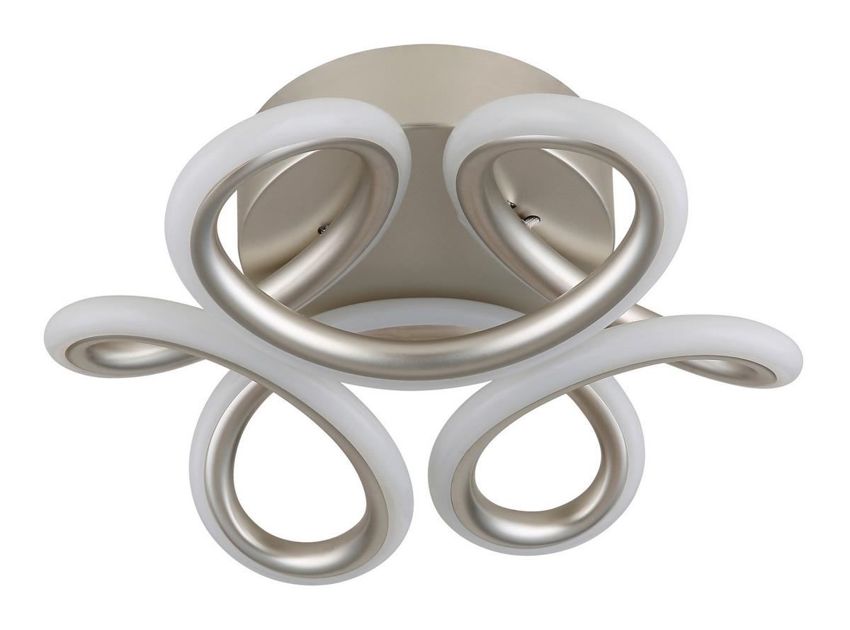 Led-deckenleuchte 67386-24a Melisand - Silberfarben/Weiß, Basics, Kunststoff/Metall (26/10cm) - Globo