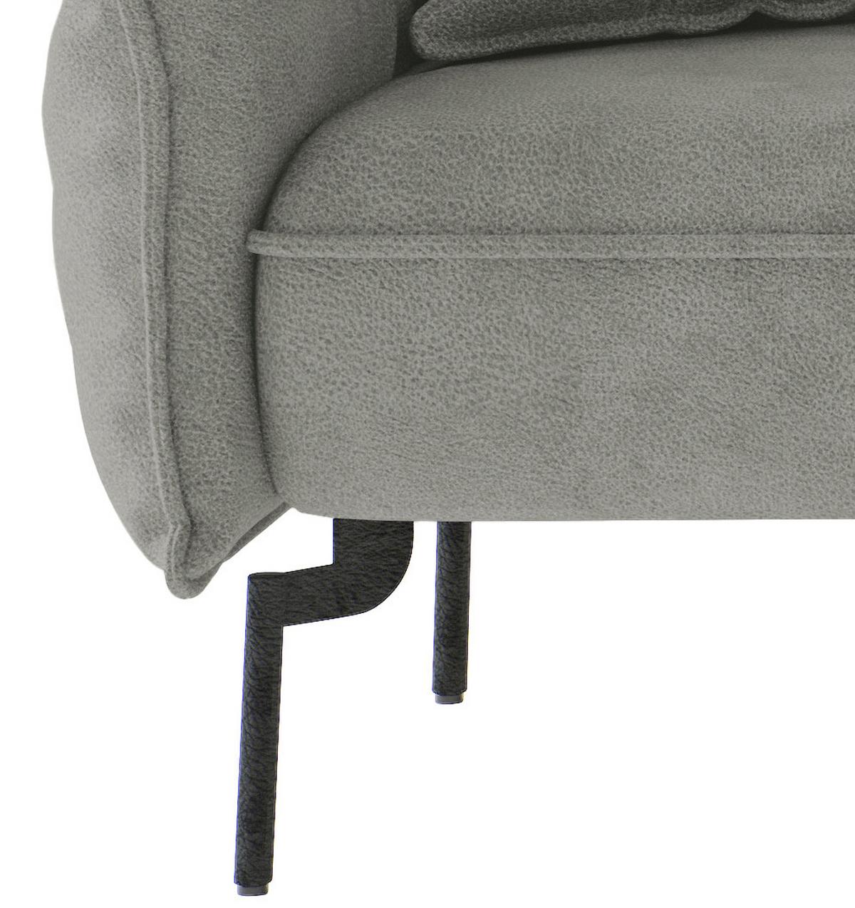 Sitzgarnitur Jakarta - Edelstahlfarben/Grau, Design, Textil (265/185cm) - Livetastic