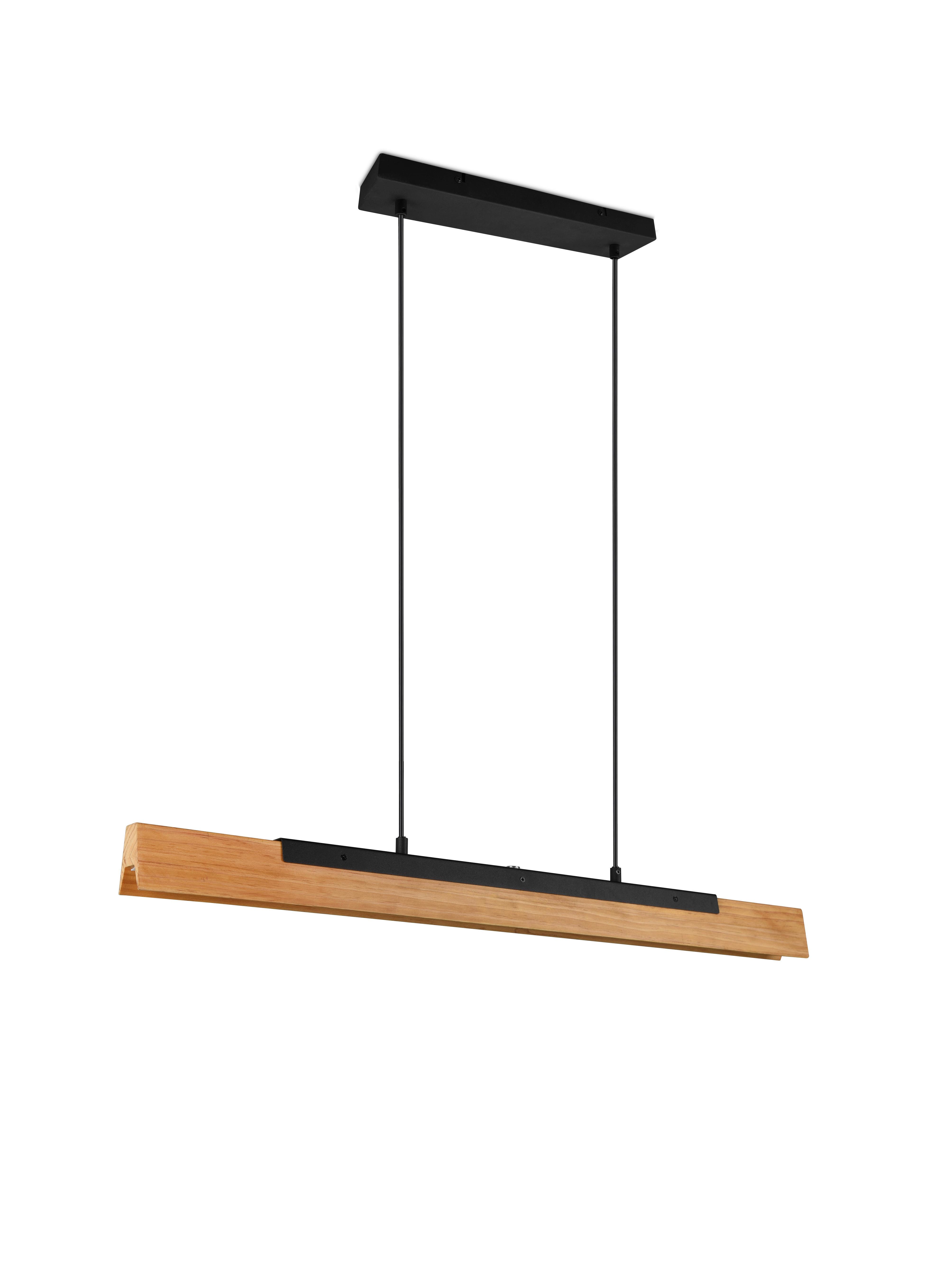 LED-Hängeleuchte 341610132 Kerala - Schwarz/Braun, Design, Holz/Metall (90/8,5/150cm) - Trio Leuchten