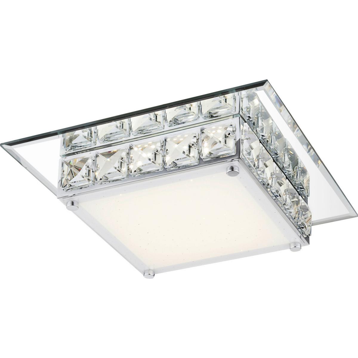 Led-deckenleuchte 49355 Margo - Chromfarben, Basics, Glas/Metall (25/25/7cm) - Globo
