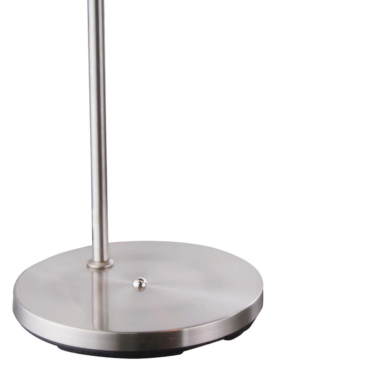 Stehlampe Katunga Weiß Höhenverstellbar - Weiß/Nickelfarben, Basics, Textil/Metall (96/45/196cm) - Globo