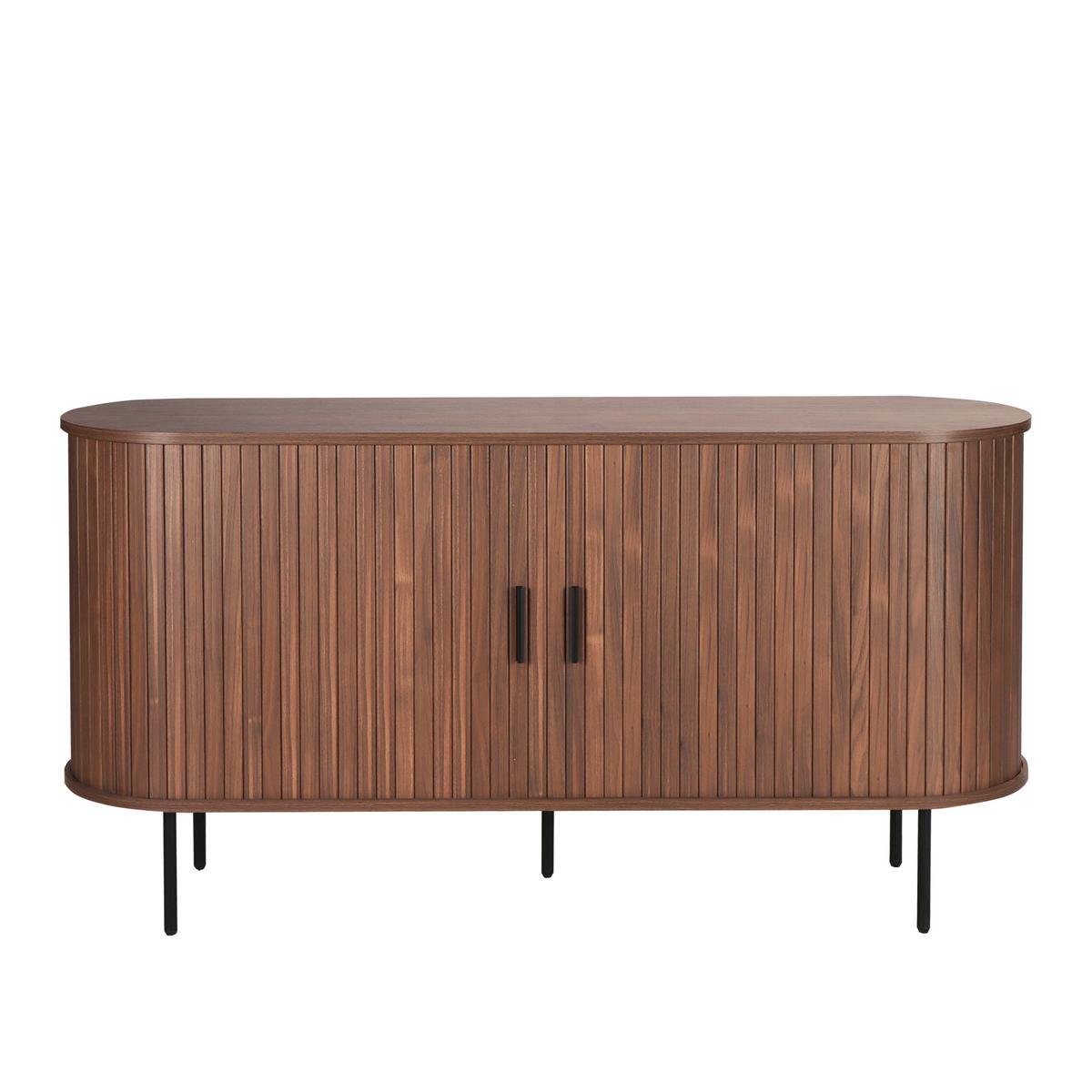 Sideboard Walnussfarben/schwarz, B:140cm - Walnussfarben/Schwarz, Design, Holzwerkstoff (140/76/40cm) - Livetastic