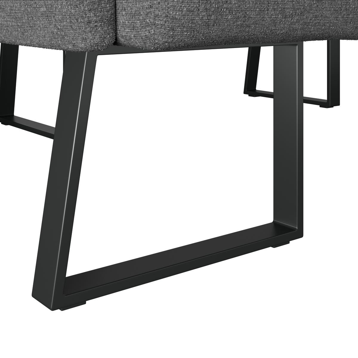 Eckbank Anthrazit/Metallbeine Terri 150x190 cm - Anthrazit/Schwarz, MODERN, Textil/Metall (150/190cm) - MID.YOU