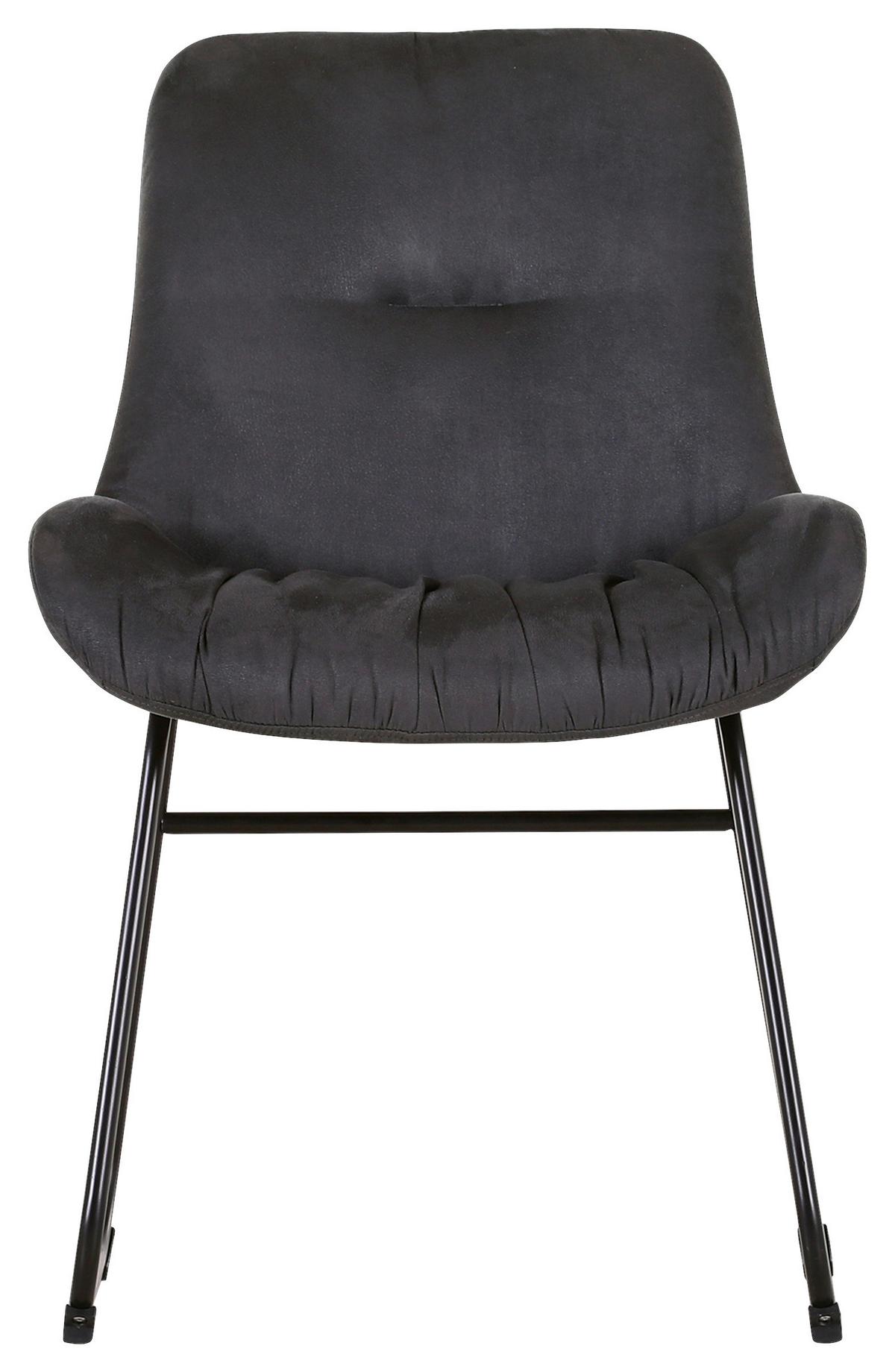 Sessel Pop - Dunkelgrau/Schwarz, MODERN, Textil (55/84/62cm) - Livetastic