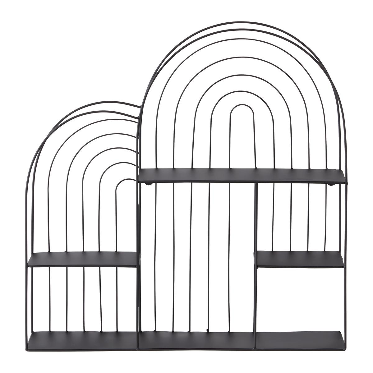 Nástenný regál čierna - čierna, Modern, kov (54/55/11cm) - Mömax