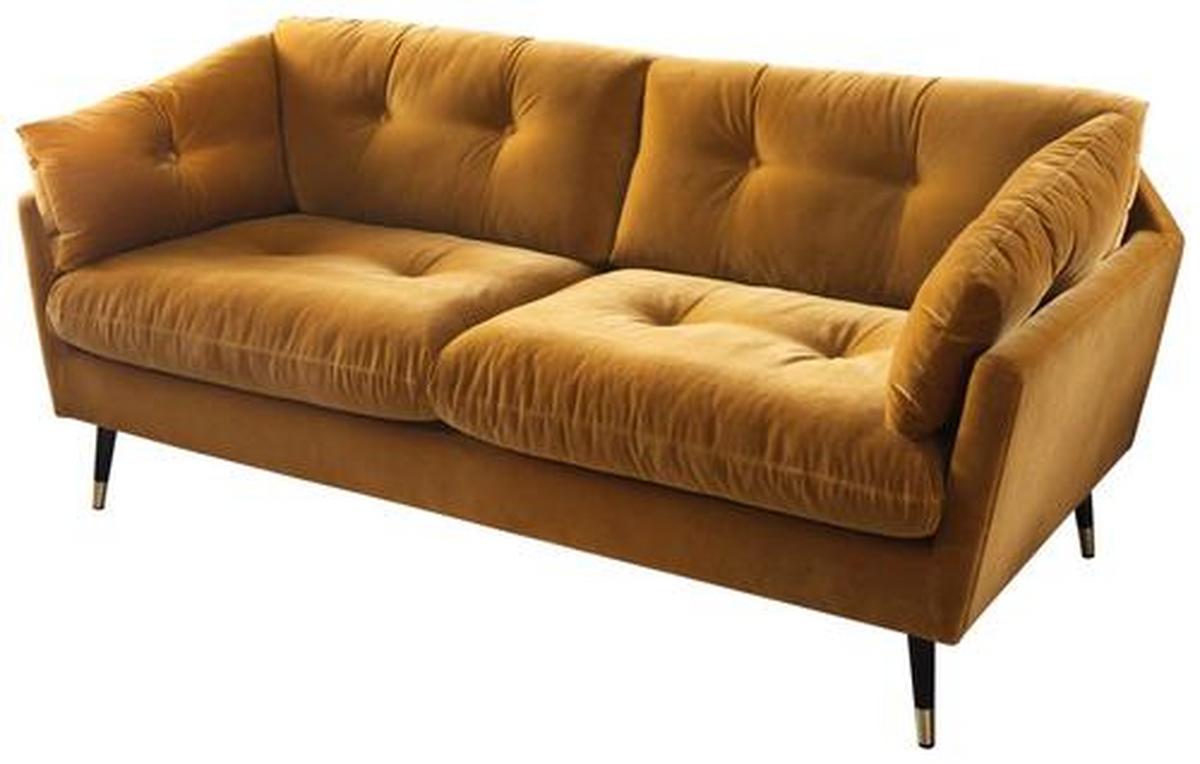 Trojmiestna pohovka JAPAN žlutá barva - žlutá, Moderní, textil (206/85/89cm) - Mömax