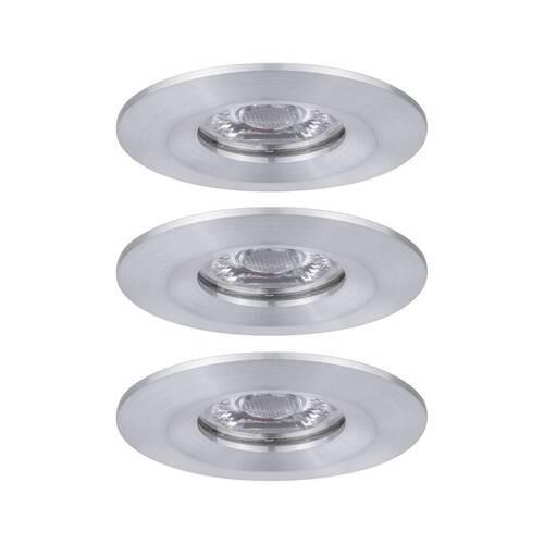 LED-Deckenleuchte Ø 6,5 cm 3er-Set Alufarben Rund - Alufarben, Basics, Metall (6,5cm) - Paulmann