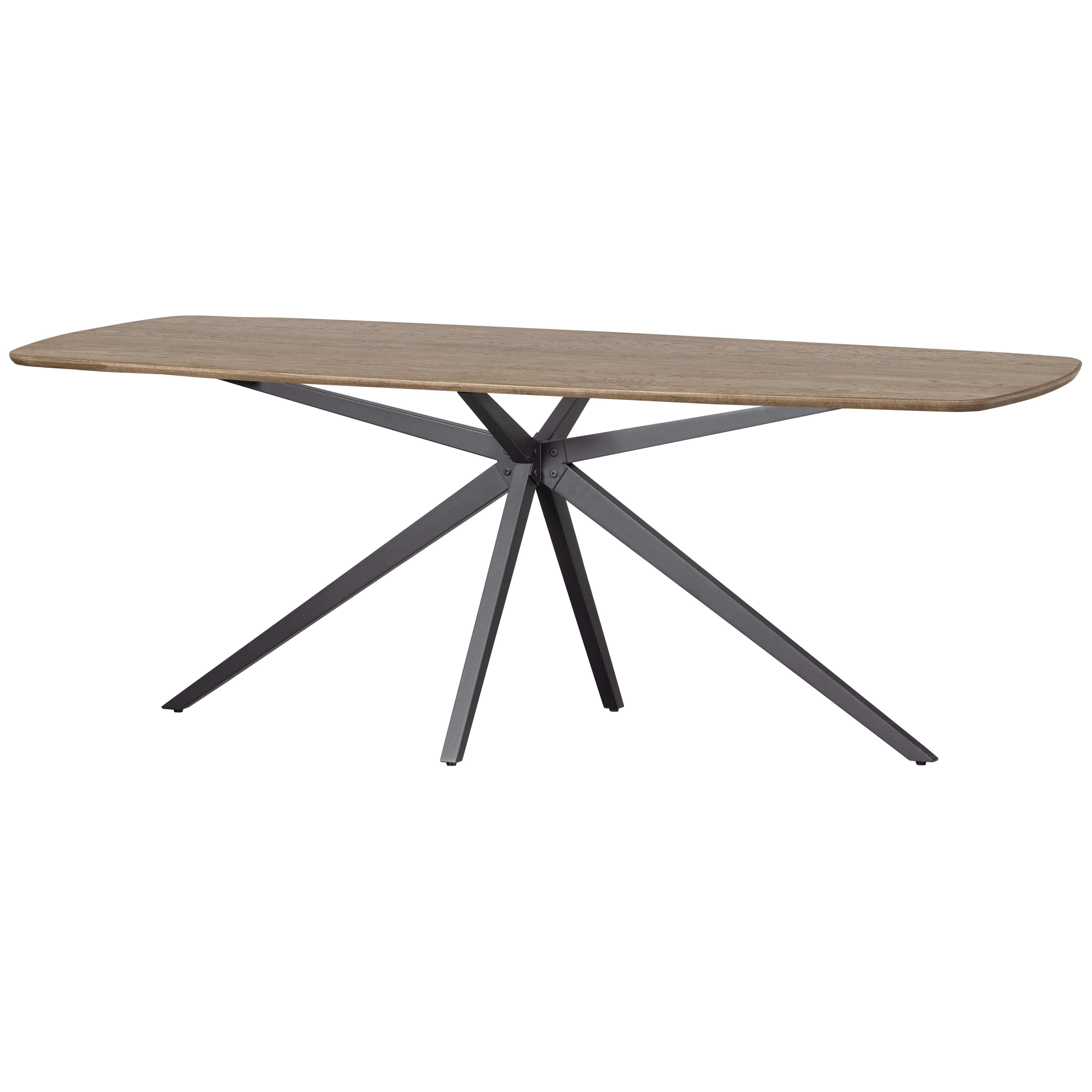 ESSTISCH Tablo Braun/Kaschmir L: 220cm - Kaschmir/Schwarz, MODERN, Holz/Metall (220/100/76cm) - Livetastic