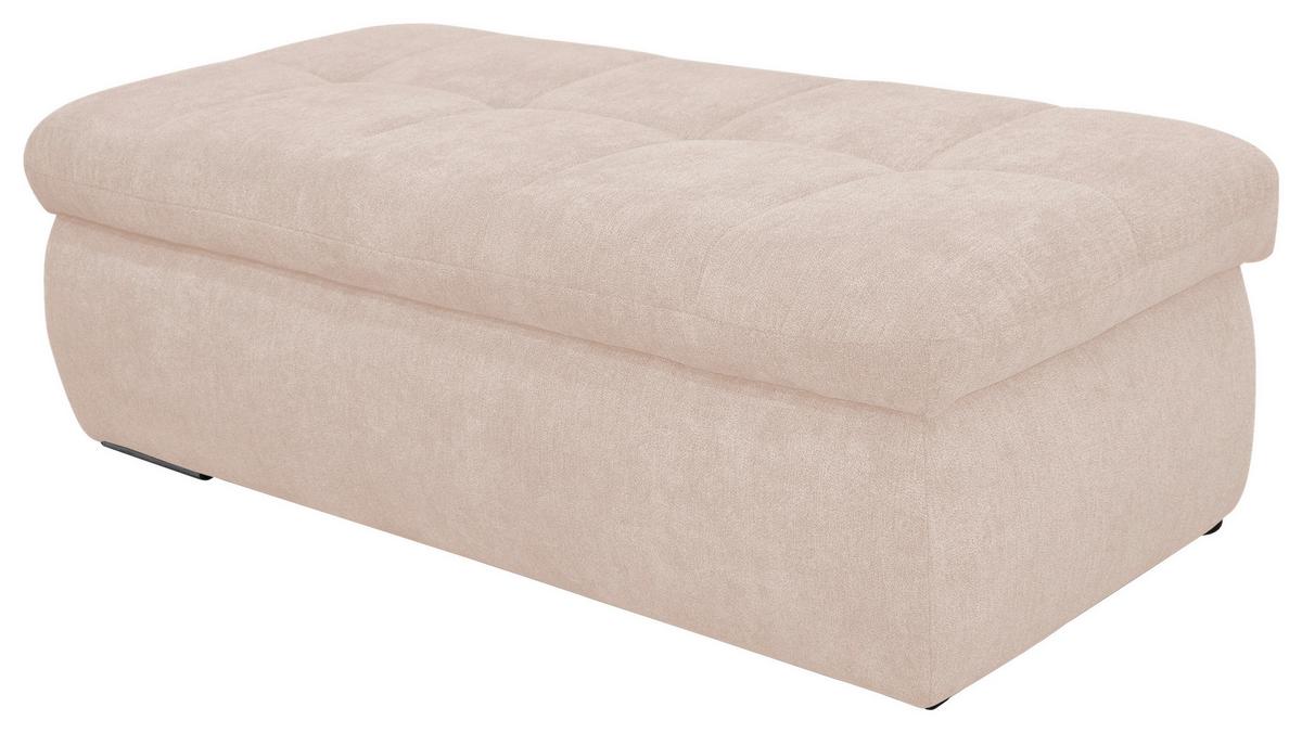 Hockerbank Moric Mikrofaser Beige H: 43 Cm Inkl. Stauraum - Chromfarben/Beige, KONVENTIONELL, Textil (136/43/64cm) - MID.YOU