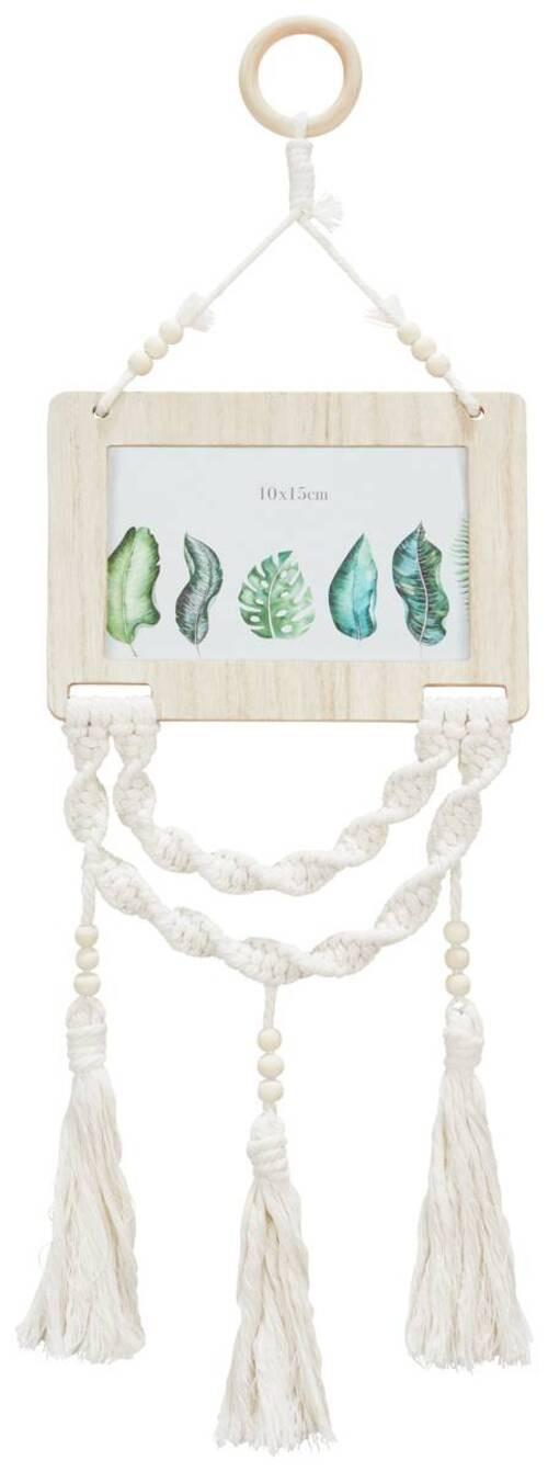 Fotorahmen Fina - Ecru/Braun, Basics, Holz/Textil (11/51cm) - Luca Bessoni