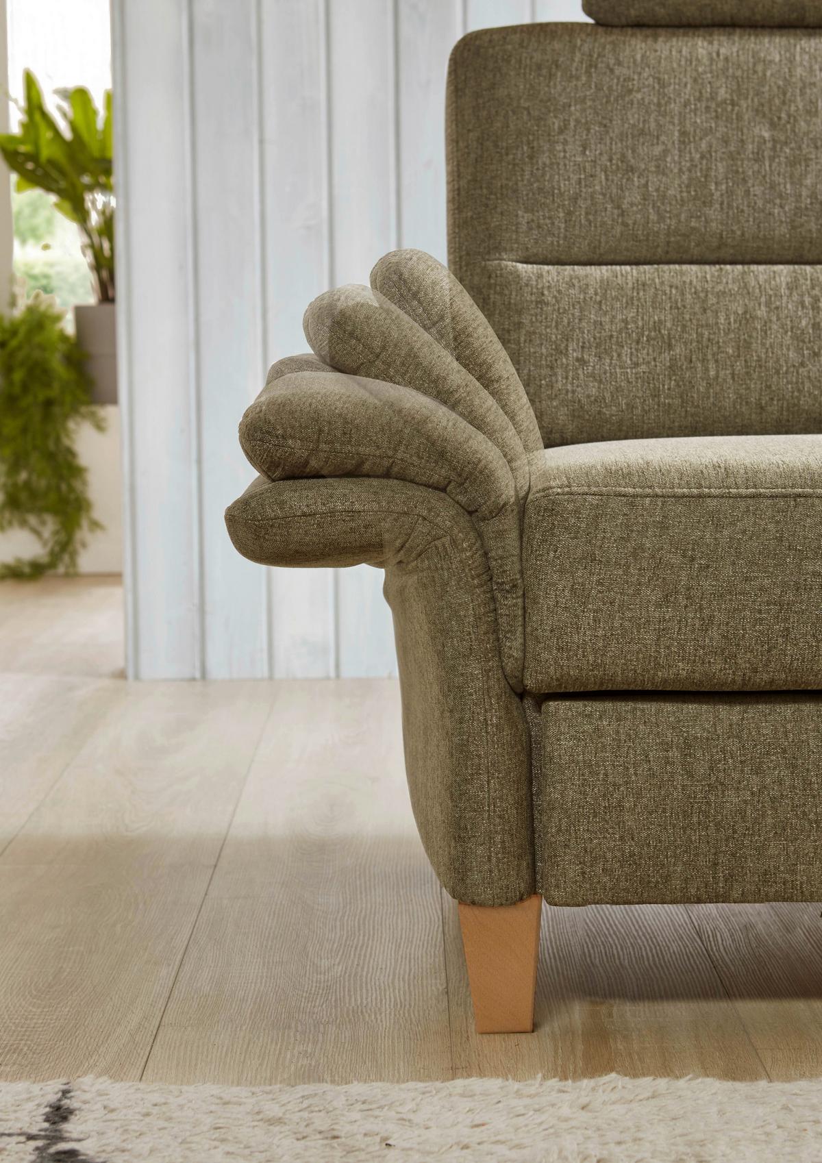 Ecksofa Westerland grün Schlaffunktion, 252x162 cm - Eichefarben/Grün, KONVENTIONELL, Textil (252/162cm) - Sit & More