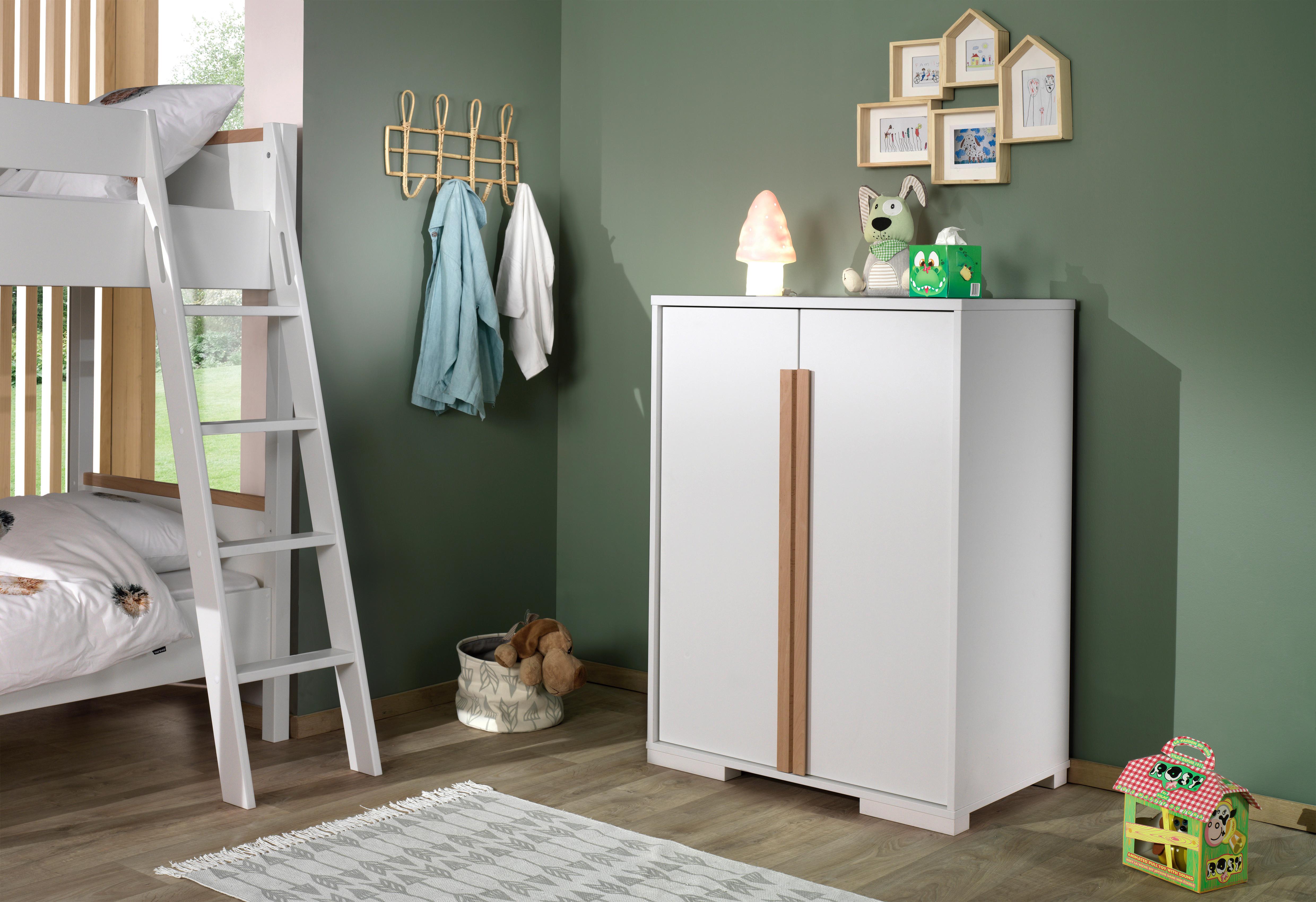 Kinderkleiderschrank London Weiß B: 86 Cm - Weiß, MODERN, Holzwerkstoff (86/116,2/56cm) - MID.YOU