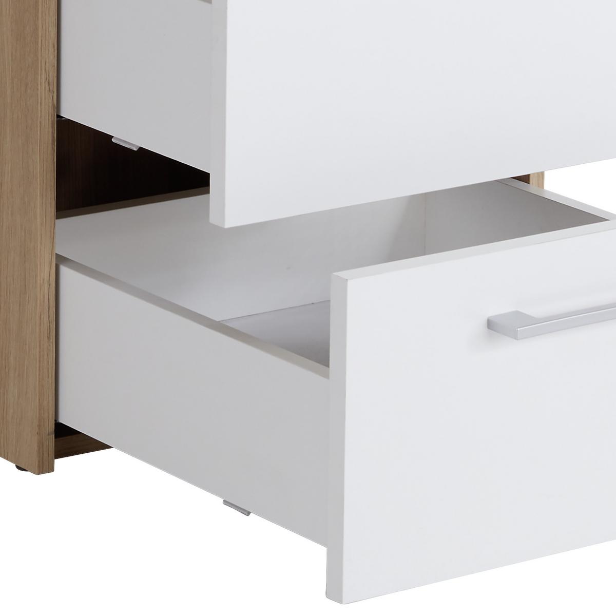 Schreibtisch Mit Stauraum B 123,4cm H 73cm Box, Eiche - Eichefarben, MODERN, Holzwerkstoff (123,4/73/50cm) - Ondega