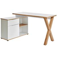 Eckschreibtisch X-Club C 40 E - Eichefarben/Weiß, MODERN, Holzwerkstoff (140/95/76cm) - Livetastic
