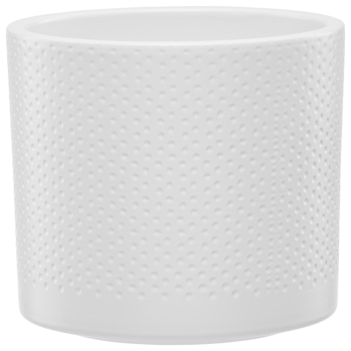 Obal na květináč ERA - bílá/antracitová, Basics, keramika (13,5/12,5cm)