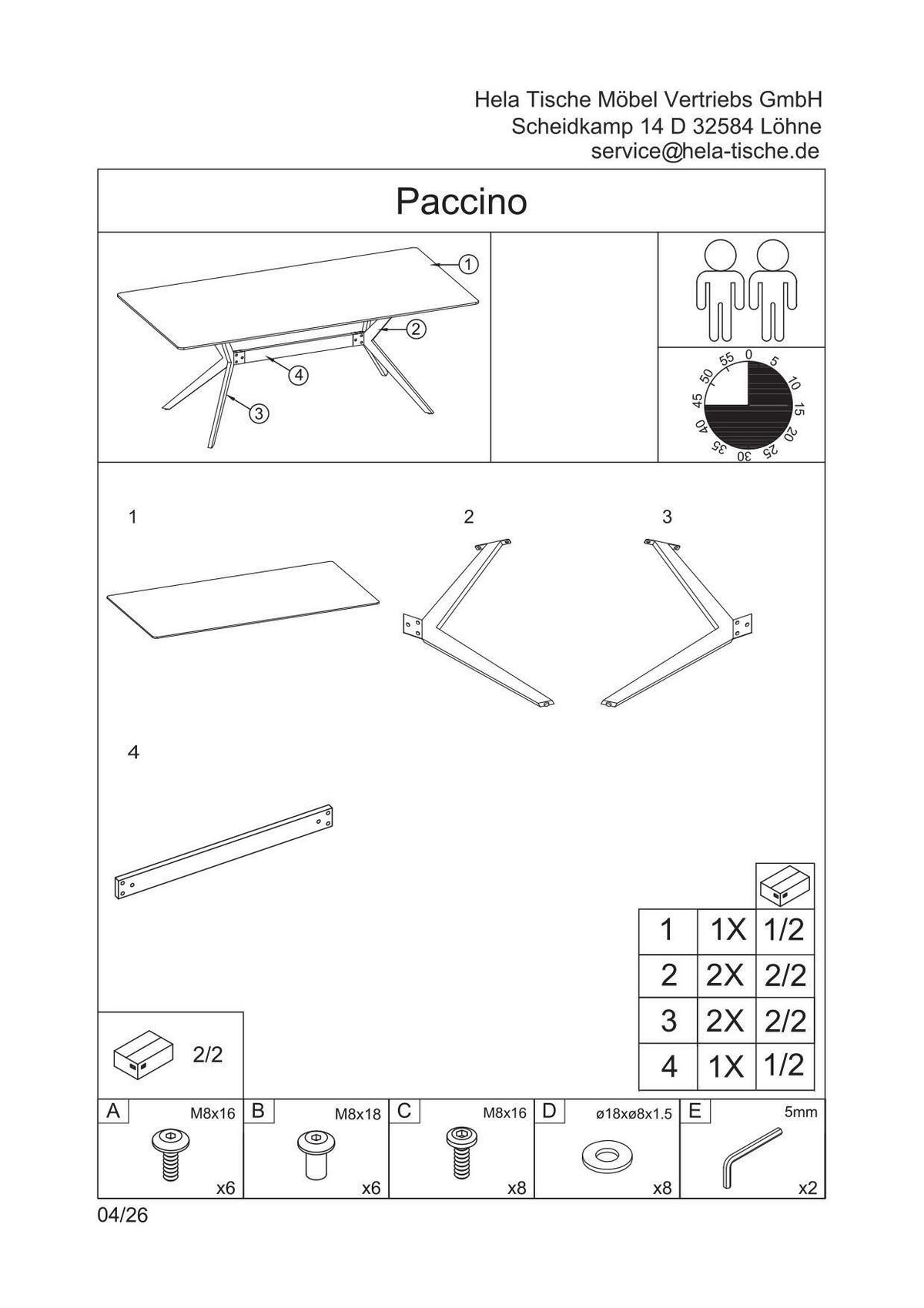 Esstisch Paccino II T - Beige/Weiß, MODERN, Stein/Metall (90/180/76cm) - MID.YOU