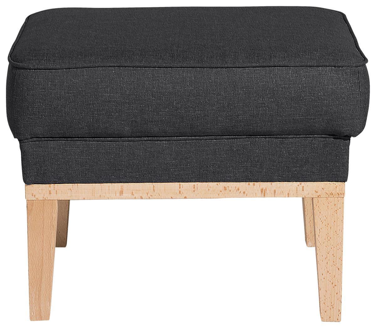 Hocker Angelo - Graphitfarben/Naturfarben, KONVENTIONELL, Textil (50/41/41cm) - Max Winzer