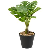 Kunstpflanzen Philodendron Grün/schwarz L: 30 Cm Mit Topf - Schwarz/Grün, KONVENTIONELL, Kunststoff (30cm)