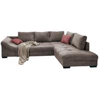 Rohová sedačka ALVITO, pravá, sivohnedý menčester - hnedá/koralová, Design, drevo/textil (298/202cm) - MID.YOU