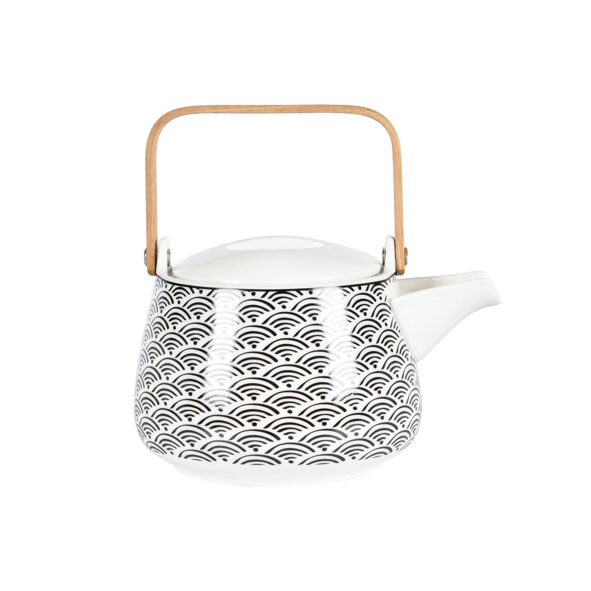 Čajová kanvica Shiva - čierna/biela, Lifestyle, keramika (18/13,5/11cm) - Premium Living