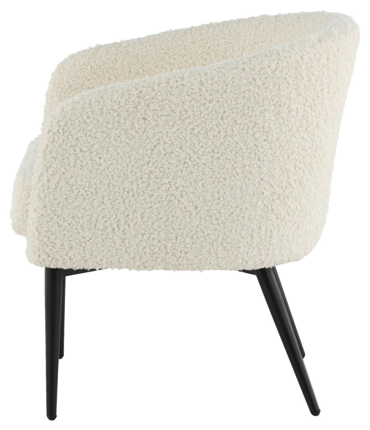 Sessel Fluffy - Schwarz/Weiß, Design, Kunststoff/Textil (66/70,5/64cm) - Livetastic