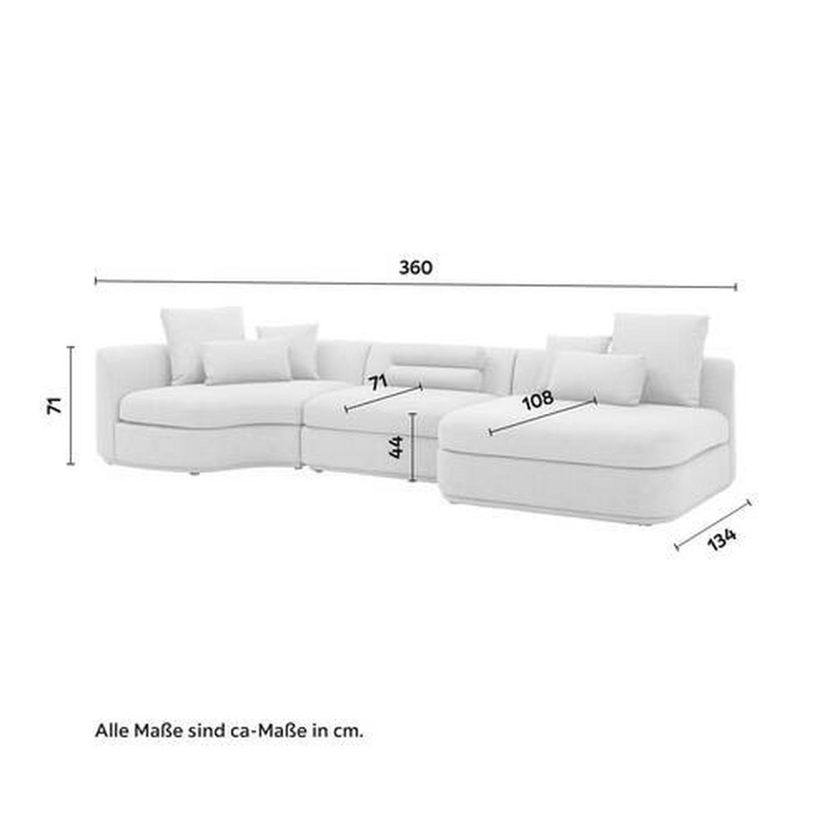 Sedací souprava Anna béžová - bílá/béžová, Moderní, dřevo/textil (360/71/134cm) - Bessagi Home