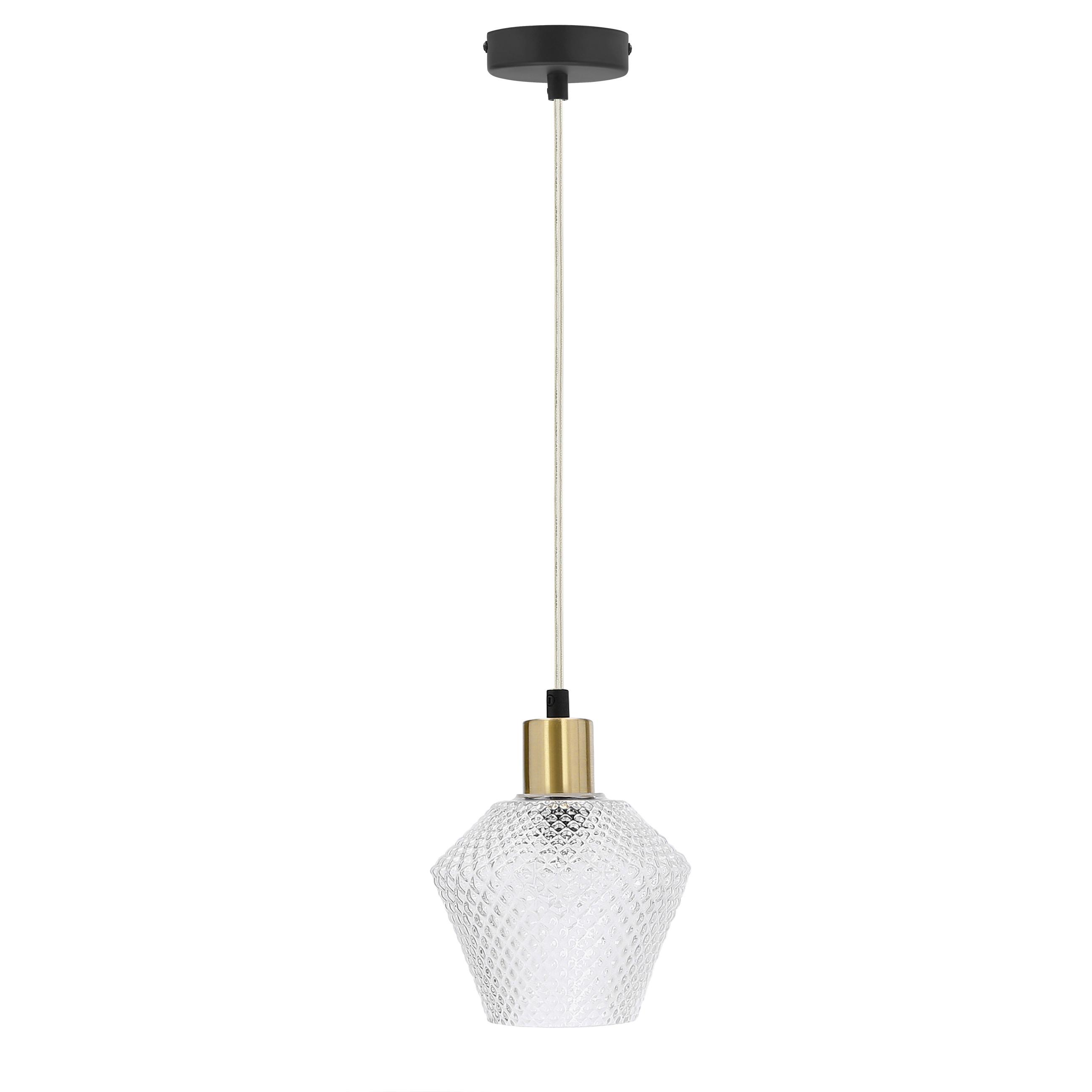 Pendelleuchte 31-36360 Greniko - Transparent/Goldfarben, KONVENTIONELL, Metall (14/14/120cm)