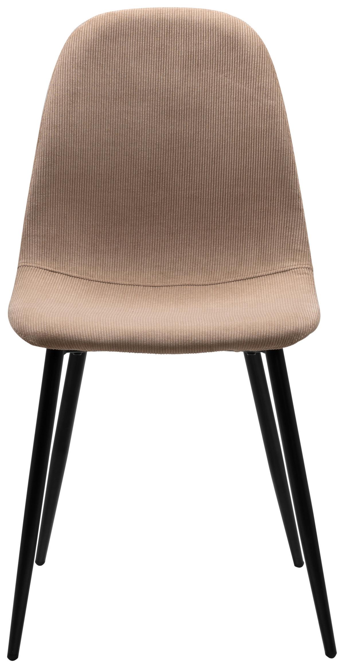 Esszimmerstuhl Anya 70A Braun gepolstert - Schwarz/Braun, KONVENTIONELL, Textil/Metall (43/83/50cm) - MID.YOU